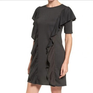 NWT Halogen Army Green Ruffle Short Sleeve Dress M